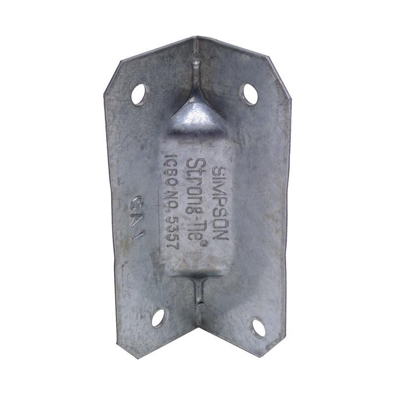 Emery Jensen metal gusset angle GA1 connector showing a silver metal bracket for framing and reinforcement.