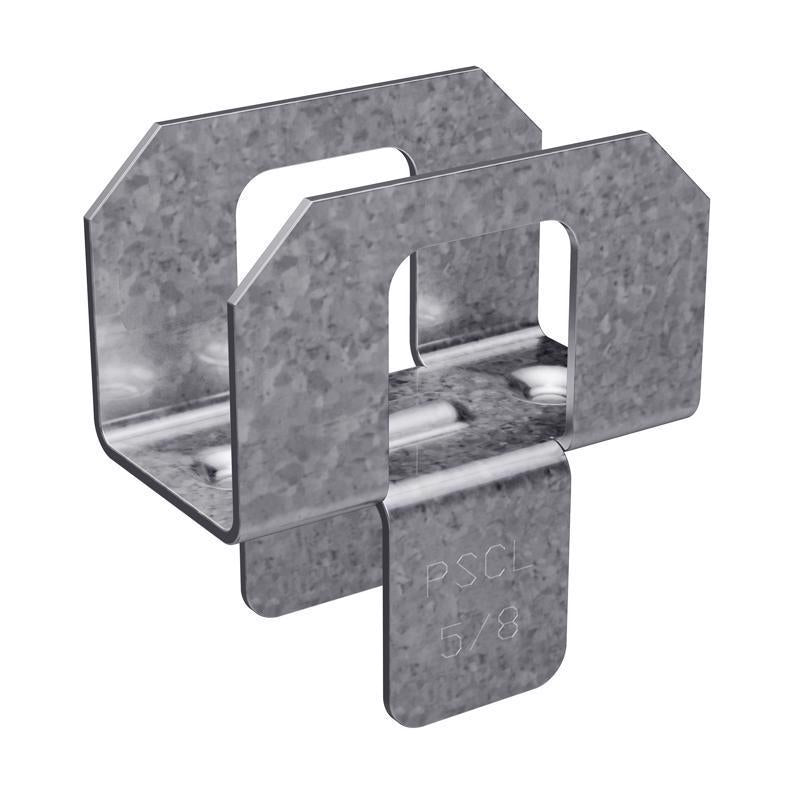 Emery Jensen metal connector clip, 5/8 inch panel sheathing clip for secure siding or panel installation.