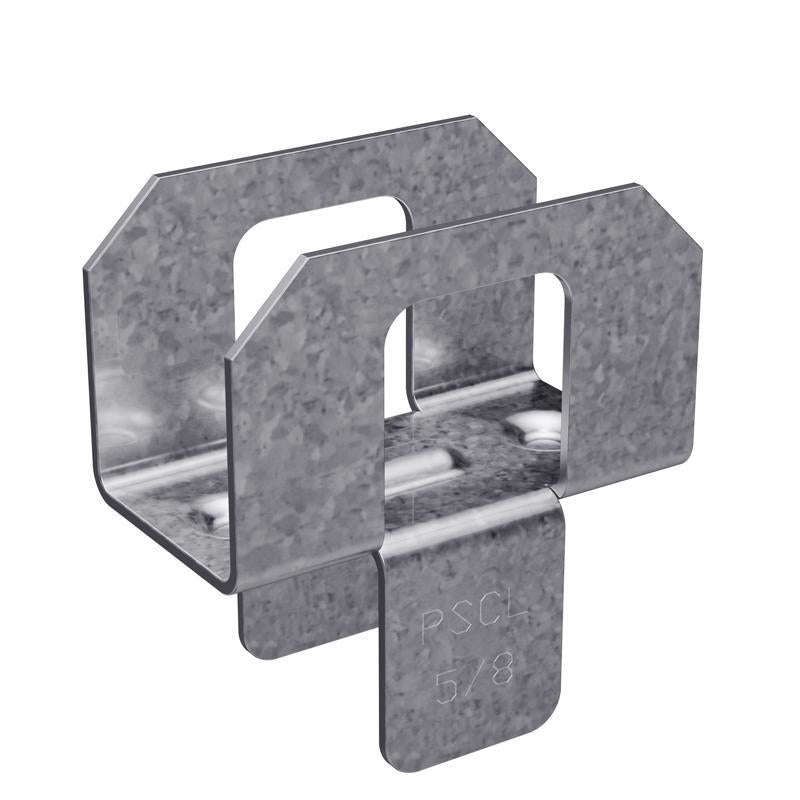 Emery Jensen Plywood Clip PSCL 5/8 metal connector for secure wood panel fastening, shown in a close-up view.