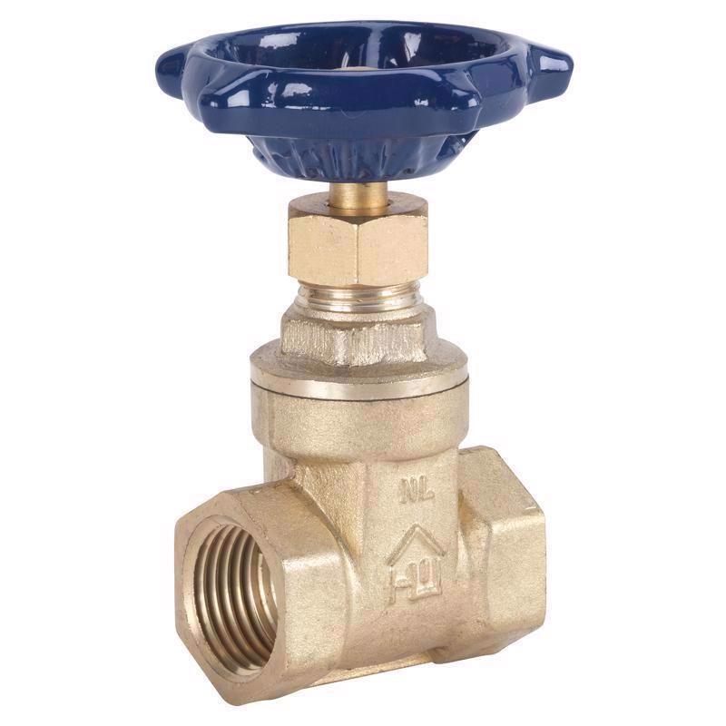 Emery Jensen metal gate valve, 1.25-inch IPS, brass construction, designed for plumbing and industrial applications.