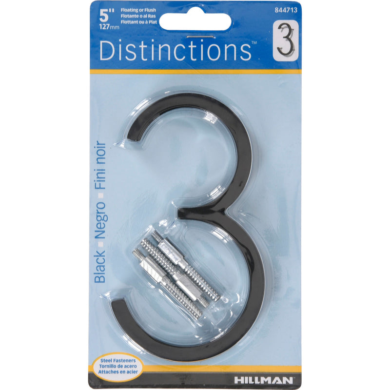 Set of three black 5-inch nail-on metal screws by Emery Jensen, ideal for durable fastening and construction projects.