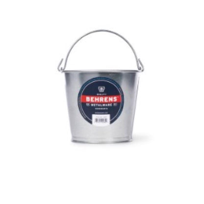 Galvanized steel 2-quart metal pail by Emery Jensen, durable for storage and household use.