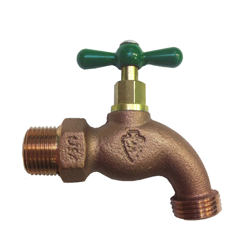 Emery Jensen metal silcock and hose bib with 3/4-inch S-thread, durable outdoor water faucet for garden or landscaping use.