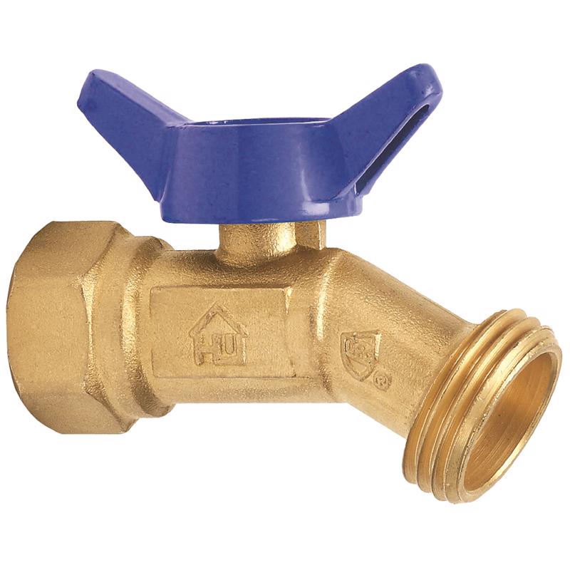 Emery Jensen brass hose bibb with 1/2 inch FIP metal silcock, outdoor garden hose faucet with durable brass construction