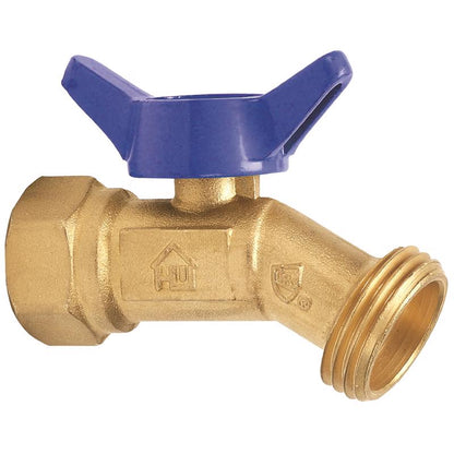 Emery Jensen brass hose bibb with 1/2 inch FIP metal silcock, outdoor garden hose faucet with durable brass construction