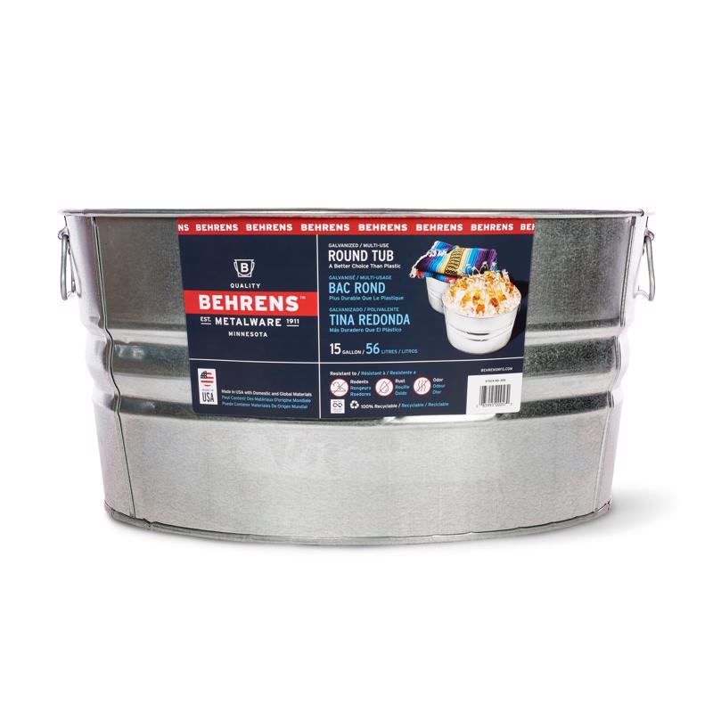 ROUND TUB GALV 15GAL