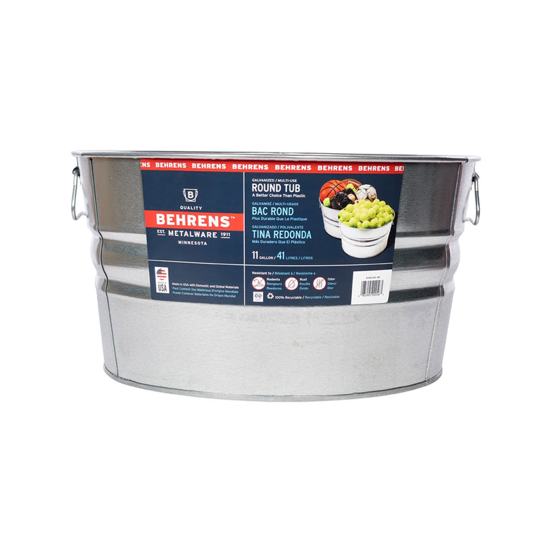 Galvanized metal utility tub by Emery Jensen, 20.25-inch size, sturdy and durable for various household or gardening uses.