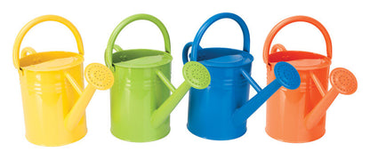 Emery Jensen 2-gallon metal watering can with a long spout for garden watering and plant care.