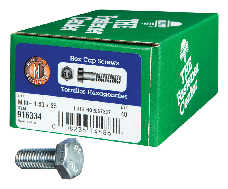 Emery Jensen M10-1.5x25mm metric hex bolt with nut, steel fastener for construction and assembly applications