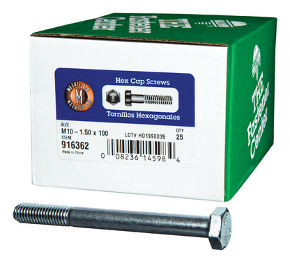 Emery Jensen METR HX CP Gr8.8 M10x100 metric bolt with hex head and threaded shaft for industrial fastening applications.