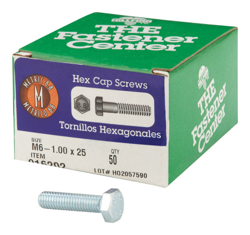 Emery Jensen METR HX CP Gr8.8 M6x25 metric bolt with hex head and threaded shaft, suitable for industrial fastening applications.