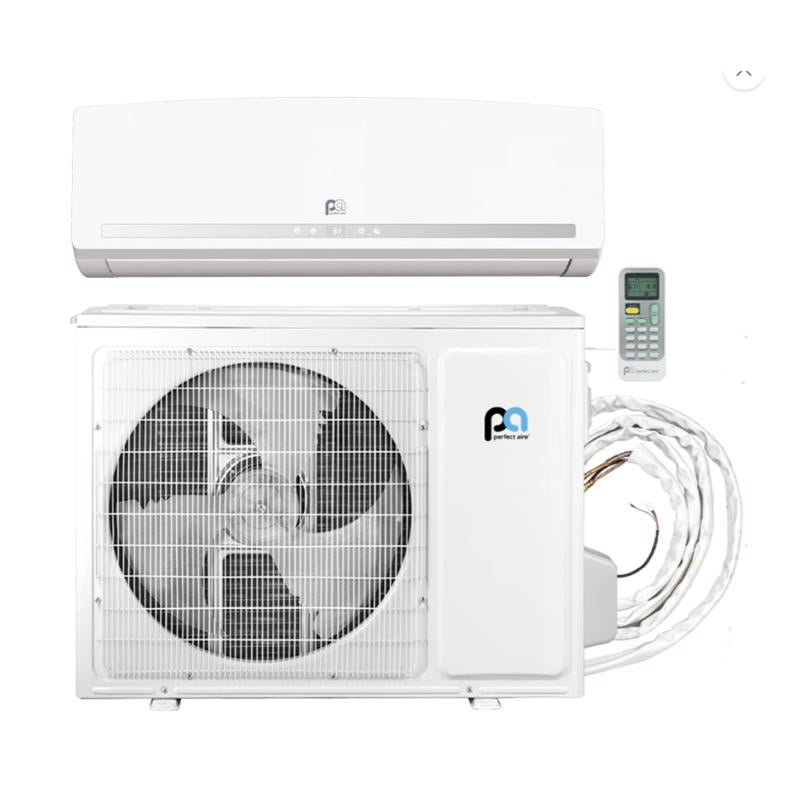 Emery Jensen mini-split A/C condenser unit with 24,000 BTU cooling capacity, outdoor HVAC equipment in a neutral setting.