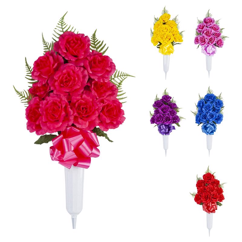 ROSE VASE GRAVESITE ASST - Pack of 12