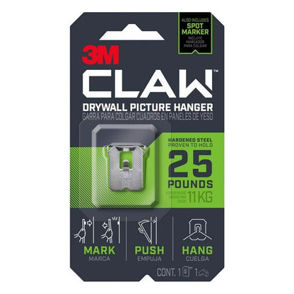 Emery Jensen Claw Picture Hanger 25lb for mirrors and frames, sturdy metal design with one hanger in the package.