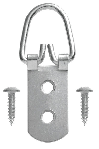 Large Emery Jensen D-ring hanger with two holes, ideal for hanging mirrors and pictures securely.