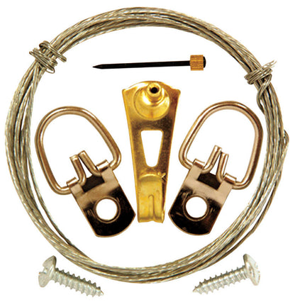 Emery Jensen picture hang kit with mirror and picture hangers, supports up to 30 pounds for easy wall mounting.