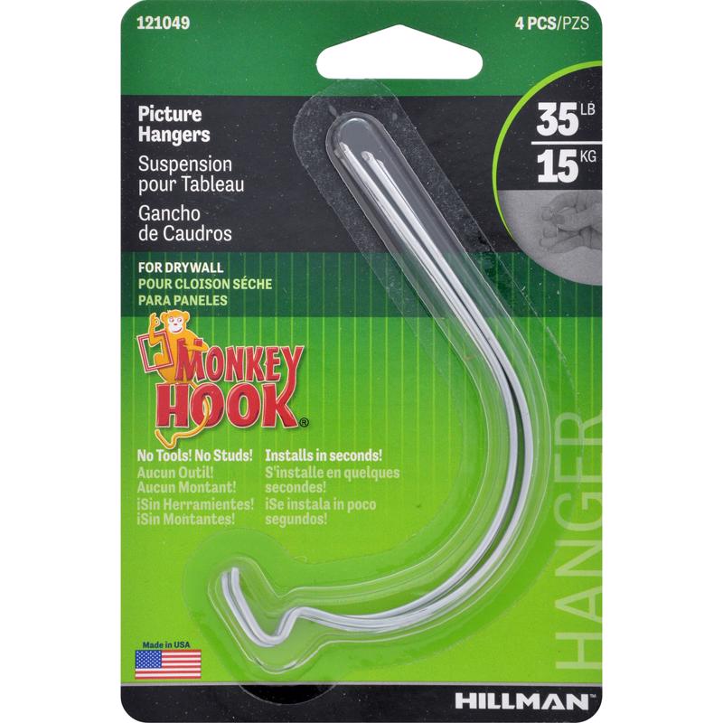Emery Jensen 35lb mirror and picture hanger showing a sturdy metal hook and wall attachment for hanging frames securely