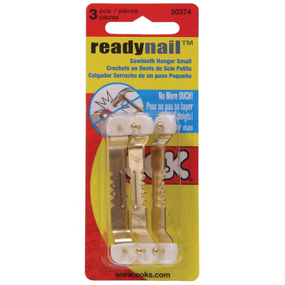 Emery Jensen ReadyNail sawtooth mirror and picture hangers for easy wall mounting and secure hanging of framed artwork.