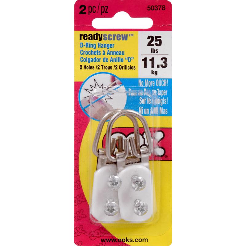 Emery Jensen ring hanger with two holes for mirror or picture hanging, durable metal wall hook on a white background