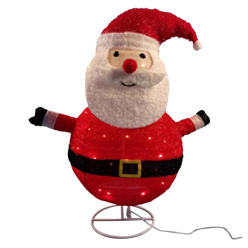 Emery Jensen Yard DCR Santa LED outdoor Christmas decoration with warm white lights for festive outdoor display.