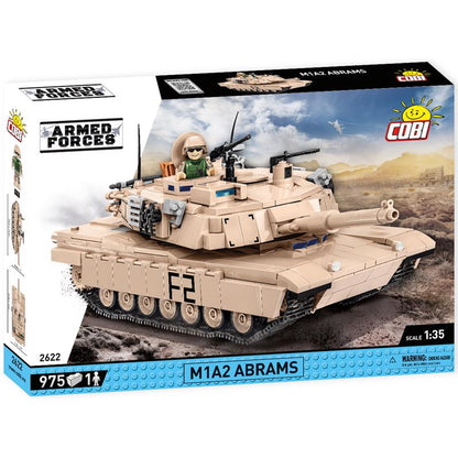 Emery Jensen BLK ST M1A2 Abrams model kit with 975 pieces, detailed military tank building set for enthusiasts.