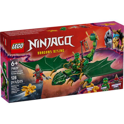 LEGO Forest Dragon model kit by Emery Jensen featuring a detailed dragon figure with forest-themed accessories.
