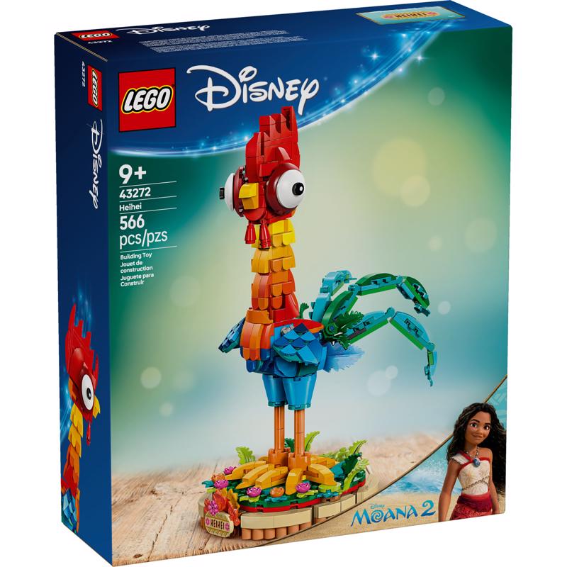LEGO Heihei 566-piece model building kit by Emery Jensen, featuring a detailed LEGO chicken figure and accessories.