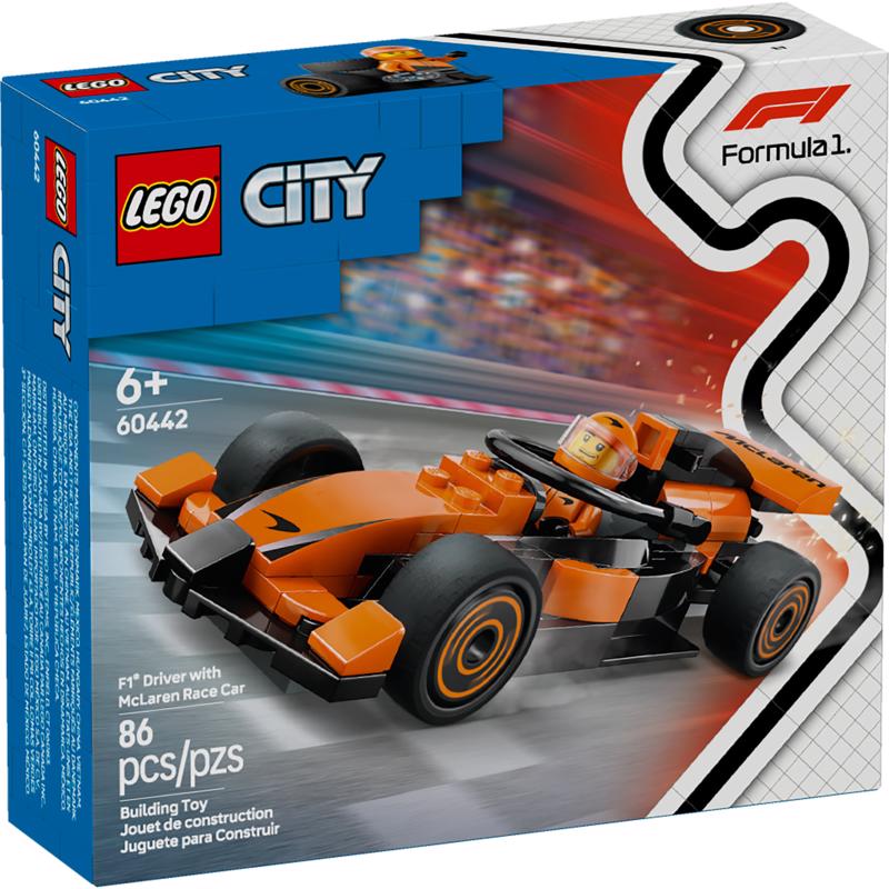 LEGO McLean Race Car model building kit by Emery Jensen, featuring detailed race car design and accessible construction parts.