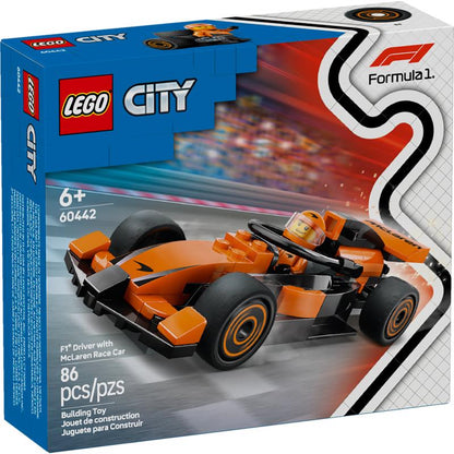 LEGO McLean Race Car model building kit by Emery Jensen, featuring detailed race car design and accessible construction parts.