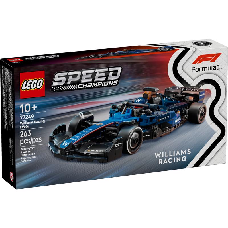 Emery Jensen LEGO WLMS RCNG FW46 model building kit with accessories, detailed construction components and vibrant colors.
