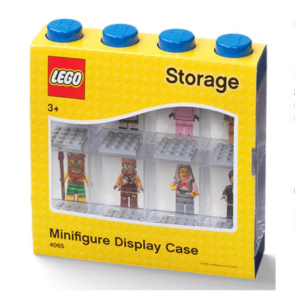 Blue minifigure display stand by Emery Jensen for model building kits and accessories, designed for organizing and showcasing figures.