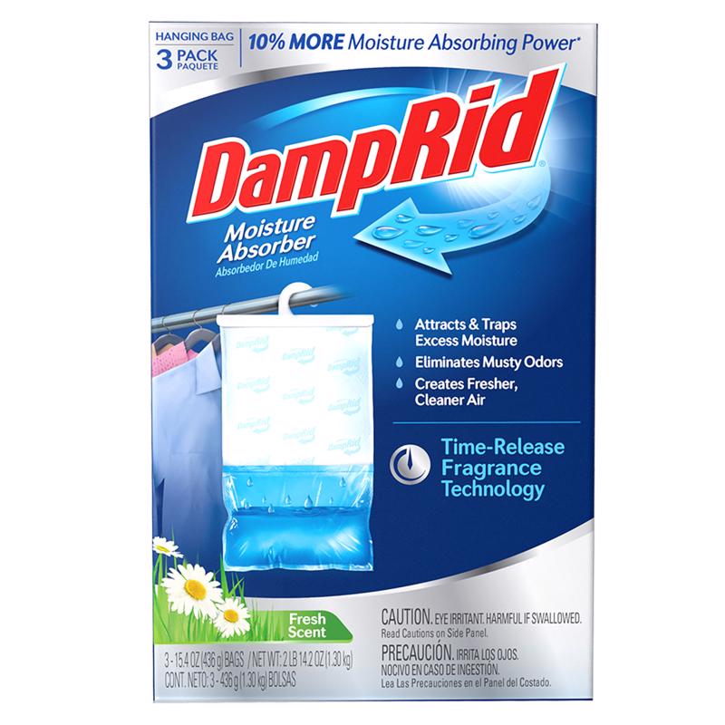 Emery Jensen Damprid moisture control hang bags in a pack of four for effective moisture and odor control.