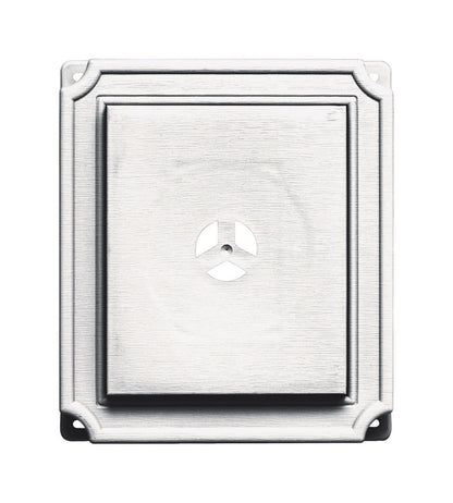 White 7x8-inch Emery Jensen mounting block made of durable material for outdoor use, with a clean, rectangular design.