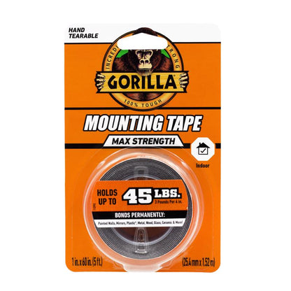 Black Emery Jensen mounting tape 1x60 inch roll, adhesive mounting tape for DIY projects and repairs.