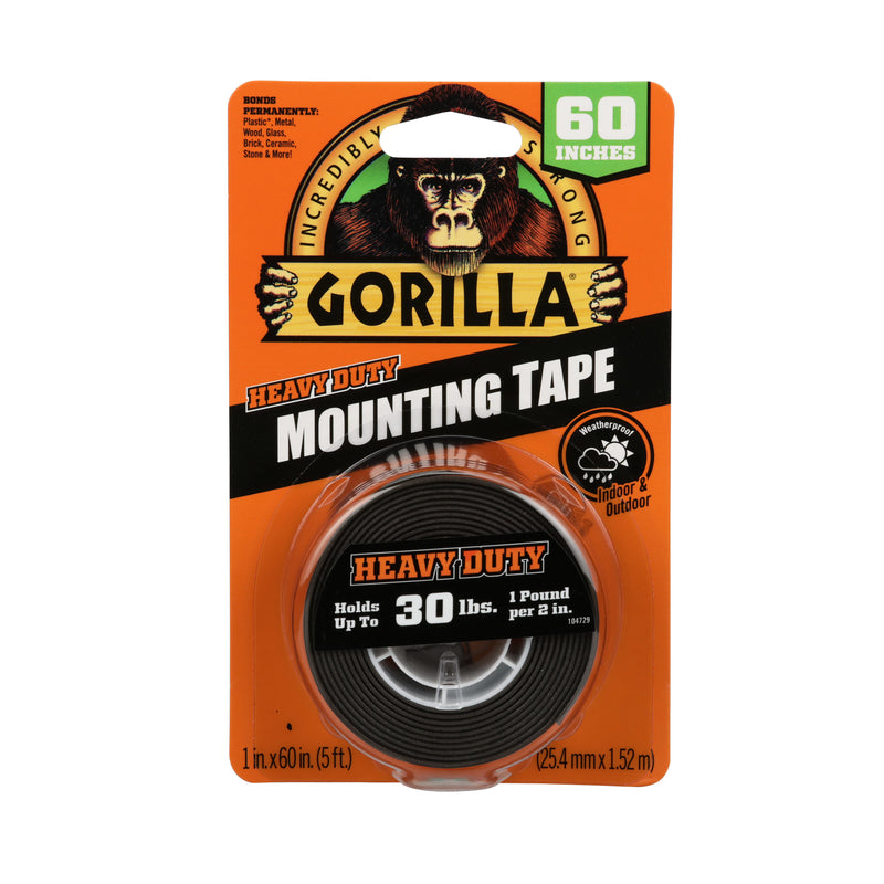 GORILLA MOUNTG TAPE BLK - Pack of 6