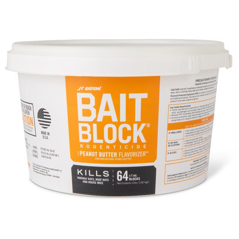 Emery Jensen Bait BLCK RODNT PB mouse and rat traps bait pack, 64-piece set with black bait rods for pest control.