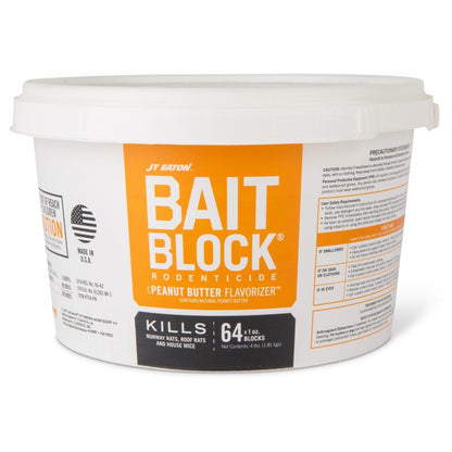 Emery Jensen Bait BLCK RODNT PB mouse and rat traps bait pack, 64-piece set with black bait rods for pest control.