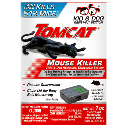 Disposable Emery Jensen mouse station bait trap for mice and rats, designed for effective pest control.