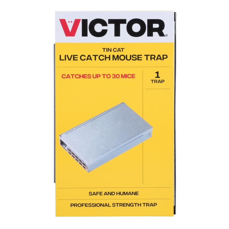 Emery Jensen Trap Mouse TinCat bait trap with bait station for effective mouse and rat control.