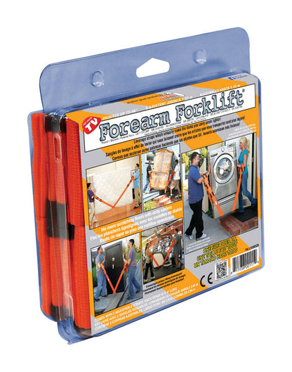 Emery Jensen forklift forearm lifting strap, durable moving and lifting strap for secure handling of heavy loads.