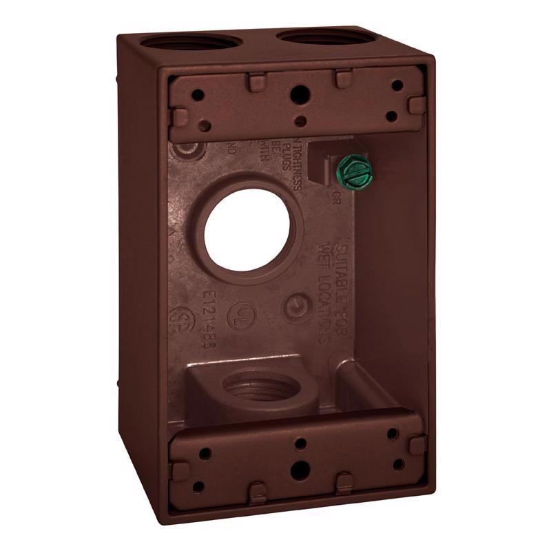 Emery Jensen 1/2-inch 4H 1G metal weatherproof box cover for electrical wiring, durable and weather-resistant.