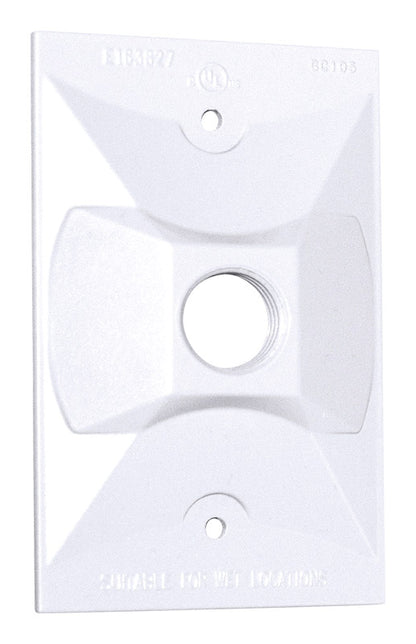 1G CVR w/ ONE 1/2"H WHT