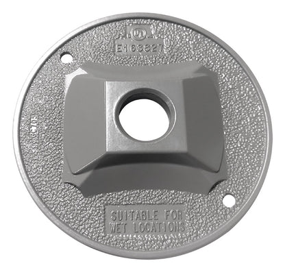 RND CVR w/ ONE 1/2"H GRY
