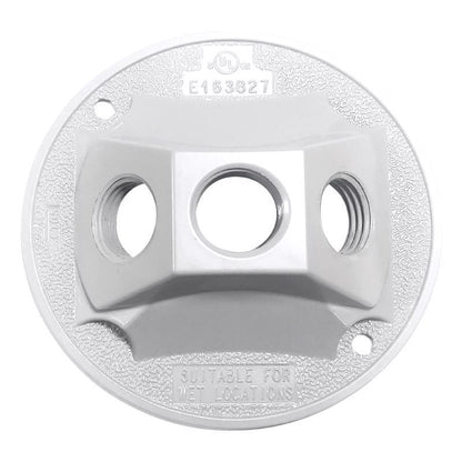 RND CVR W/three 1/2"H WH