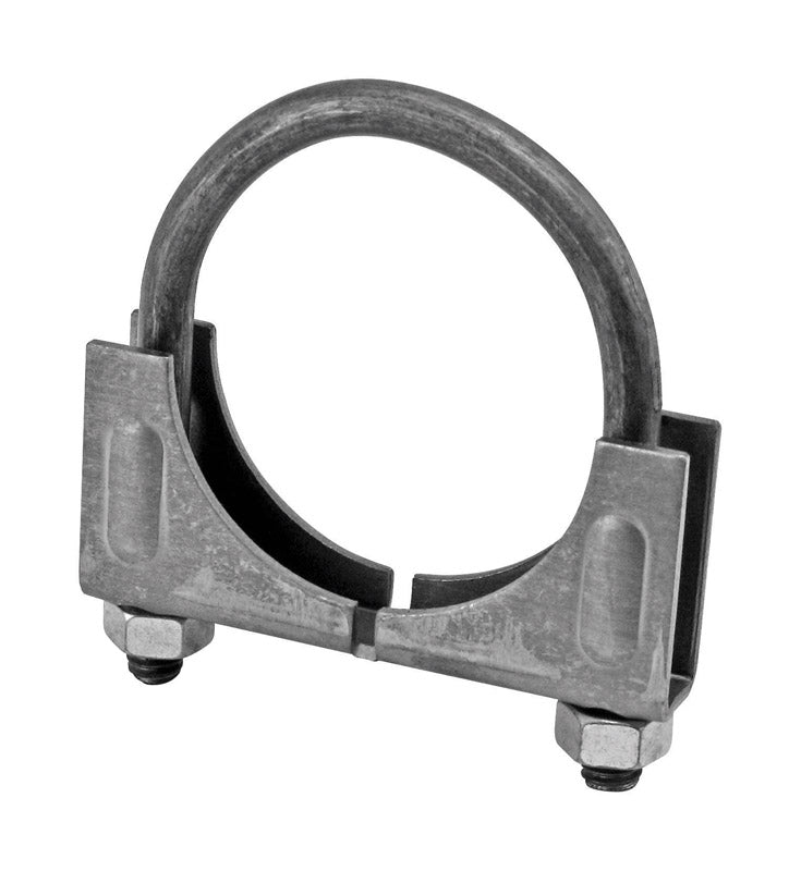 Emery Jensen 2-inch muffler clamp saddle for secure exhaust pipe connection and support in automotive applications.