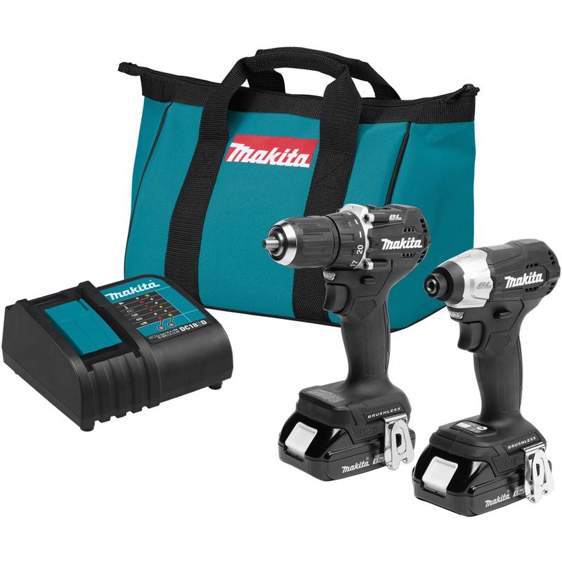 Emery Jensen 18V combo tool kit with two power tools and accessories for versatile DIY and home improvement projects.