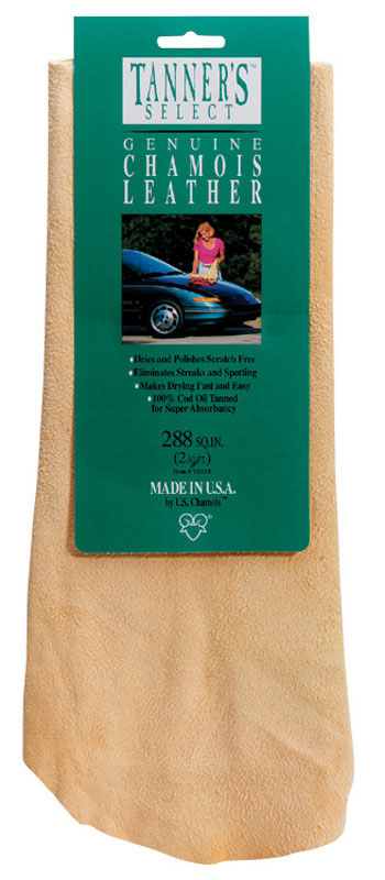 Natural and synthetic chamois from Emery Jensen, medium weight, 2 sq ft, ideal for cleaning and drying tasks.