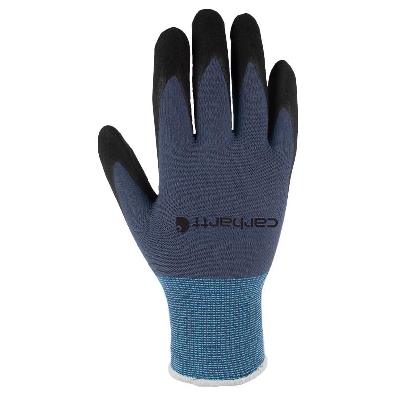 Emery Jensen Nitrile Gloves in black and gray, size large, shown on hand for protective and flexible use.