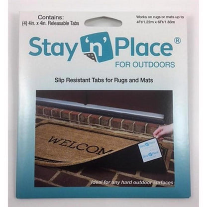 Set of four Emery Jensen slip resistant tabs for non-slip rug pads to prevent slipping and secure rugs in place.