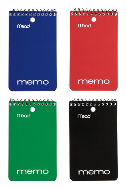 Set of 12 Emery Jensen MemoBk Topspiral 3x5-inch notebooks with 60 sheets, ideal for notes and organization.